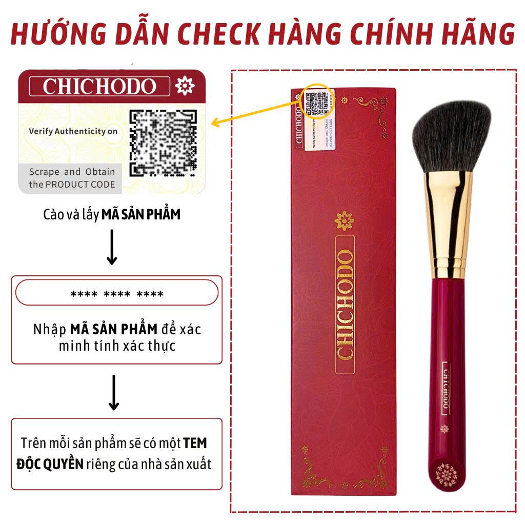 Cọ Tán Má Hồng, Cọ Tạo Khối CHICHODO Angled Contour C106 Lông Mềm Tự Nhiên Bám Phấn Tốt
